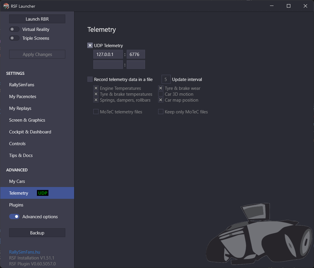 RSF Launcher telemetry settings